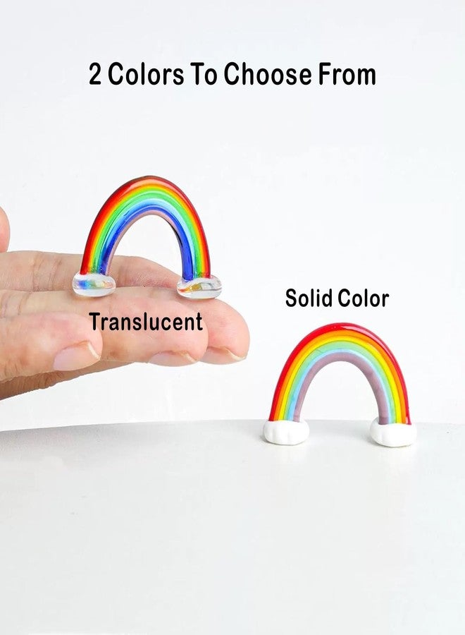 RillyRellow Miniature Tiny Rainbow, Dollhouse Mini Rainbow, Handmade Glass Rainbow, Standing Rainbow Bridge, for Dollhuse Miniature, Fairy Garden, Diorama (1PCS) (Solid Color) - Image 2